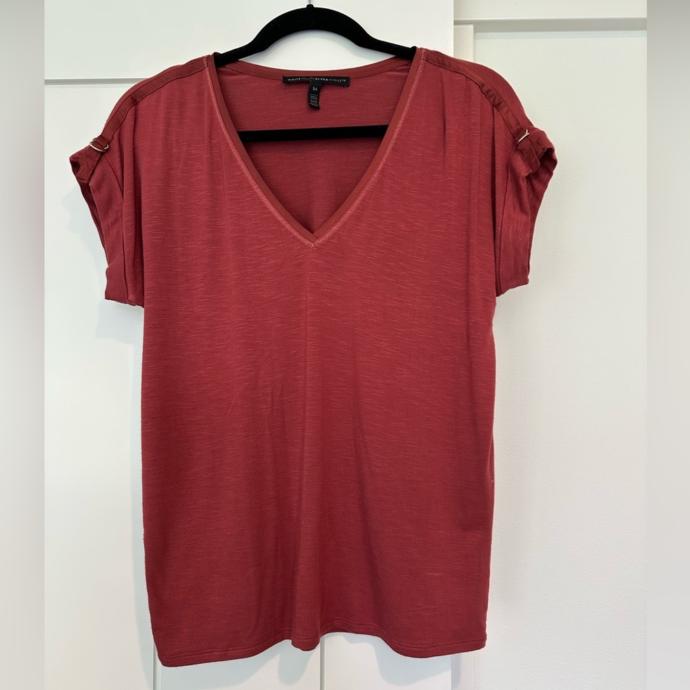 WHBM top with shoulder detail.